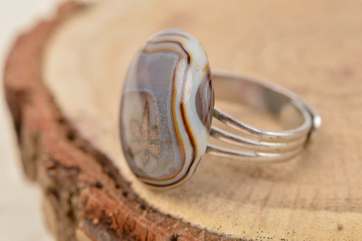 Handmade ring made of glass designer beautiful ring stylish jewelry gift photo 1
