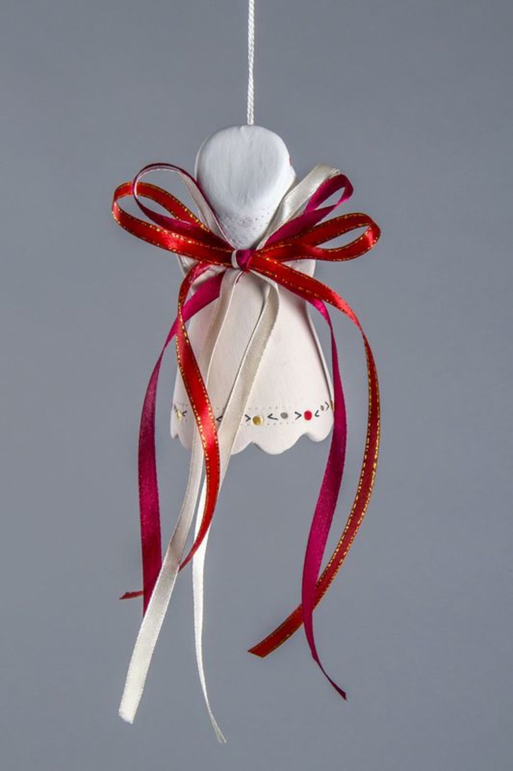 Suspension décorative Clochette en argile blanche  photo 4