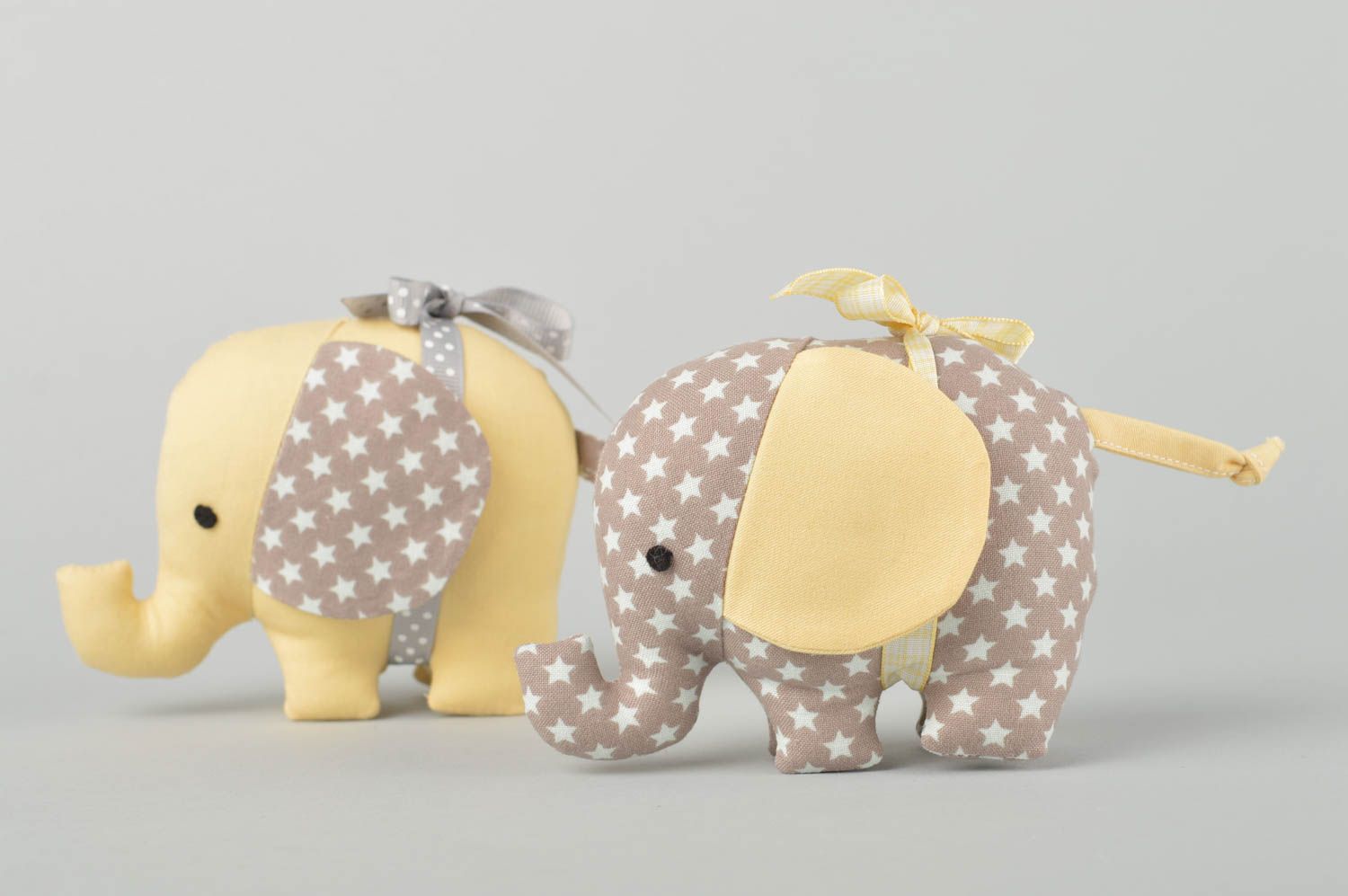 Handmade stylish soft toys 2 unusual textile elephants beautiful home decor photo 3