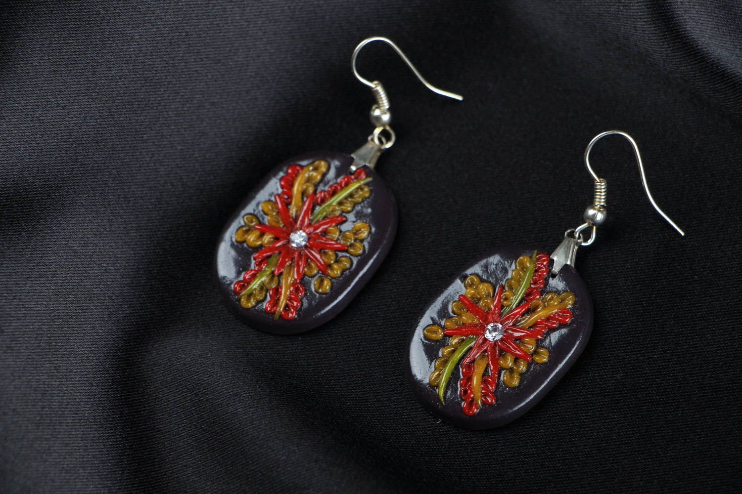 Polymer clay earrings Floral fantasy photo 1