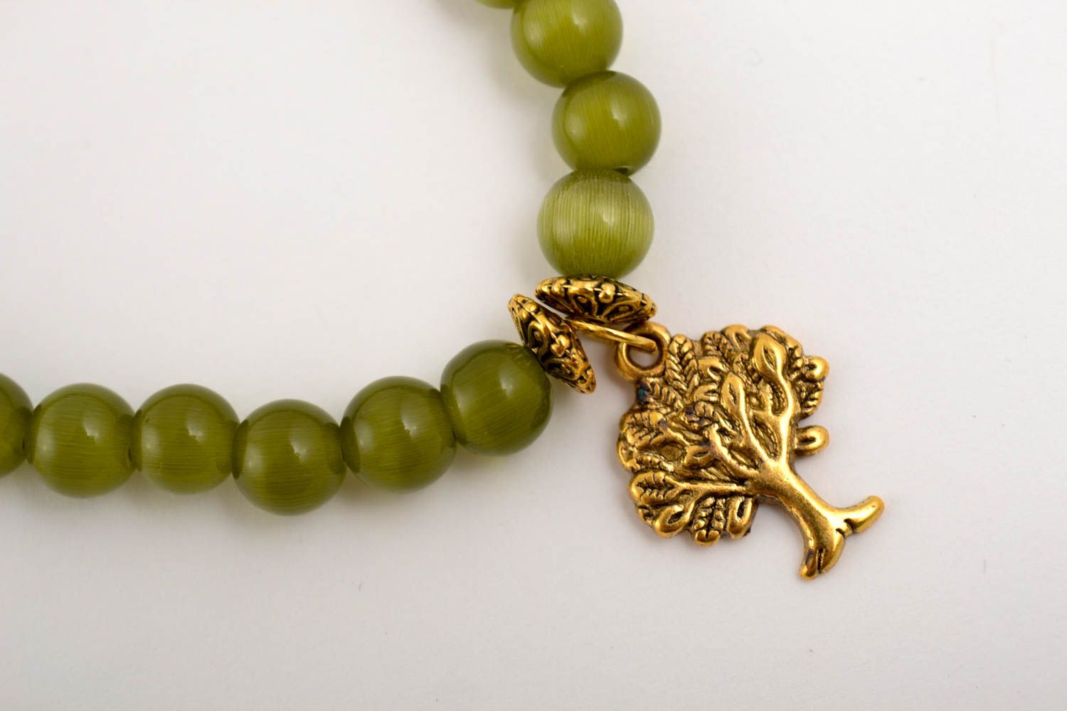 Bracelet perles fait main Bijoux fantaisie vert Accessoire pour femme original photo 4