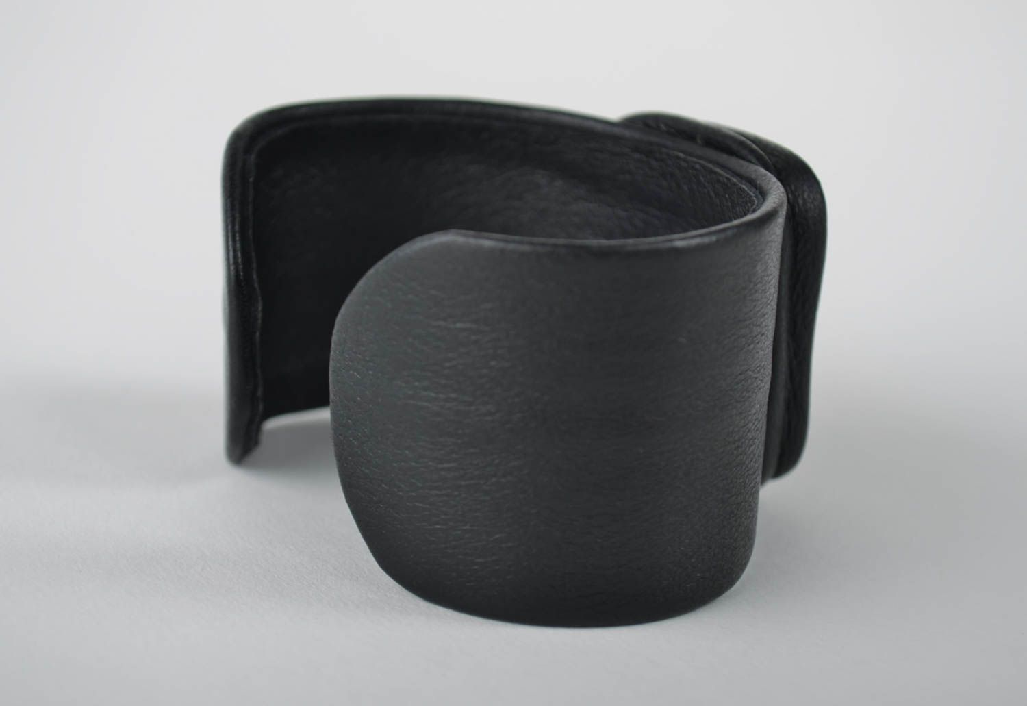 Handmade Leder Armband Designer Schmuck Accessoires für Frauen breit schwarz foto 5