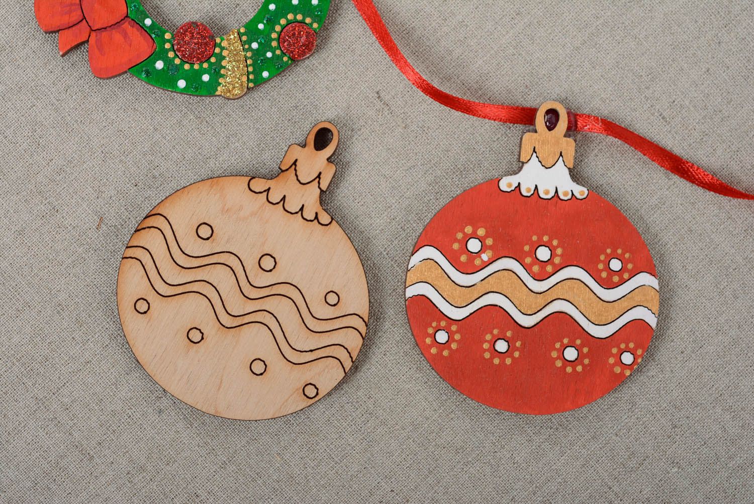 Wooden craft blank for Christmas tree decoration photo 3