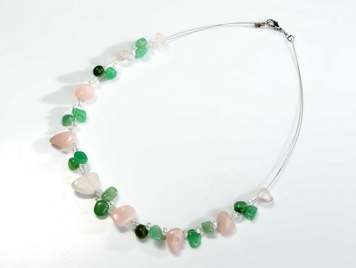 Chocker necklace with quartz and nephrite photo 1