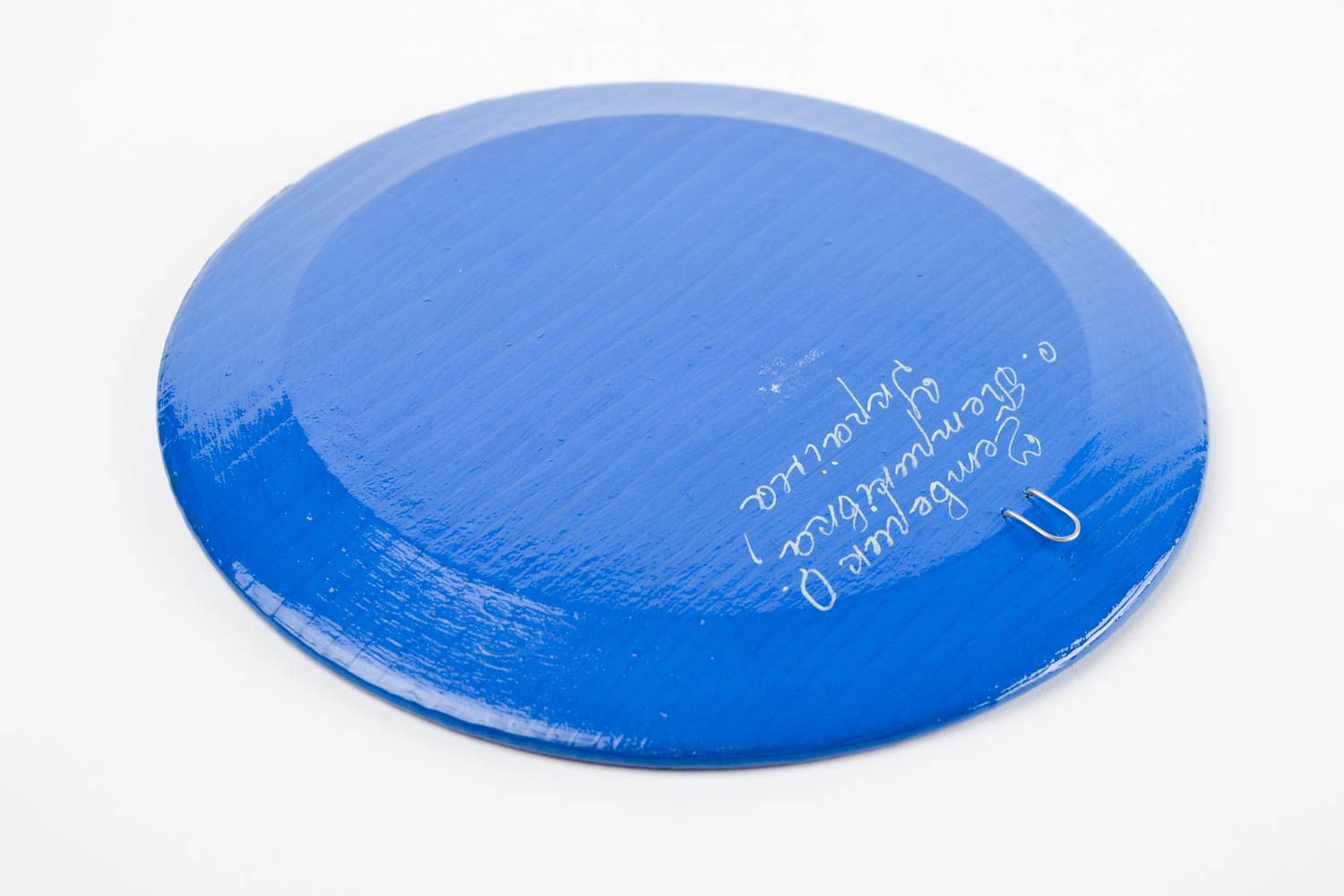 Расписная посуда ручной работы деревянная тарелка синяя расписная тарелка фото 5
