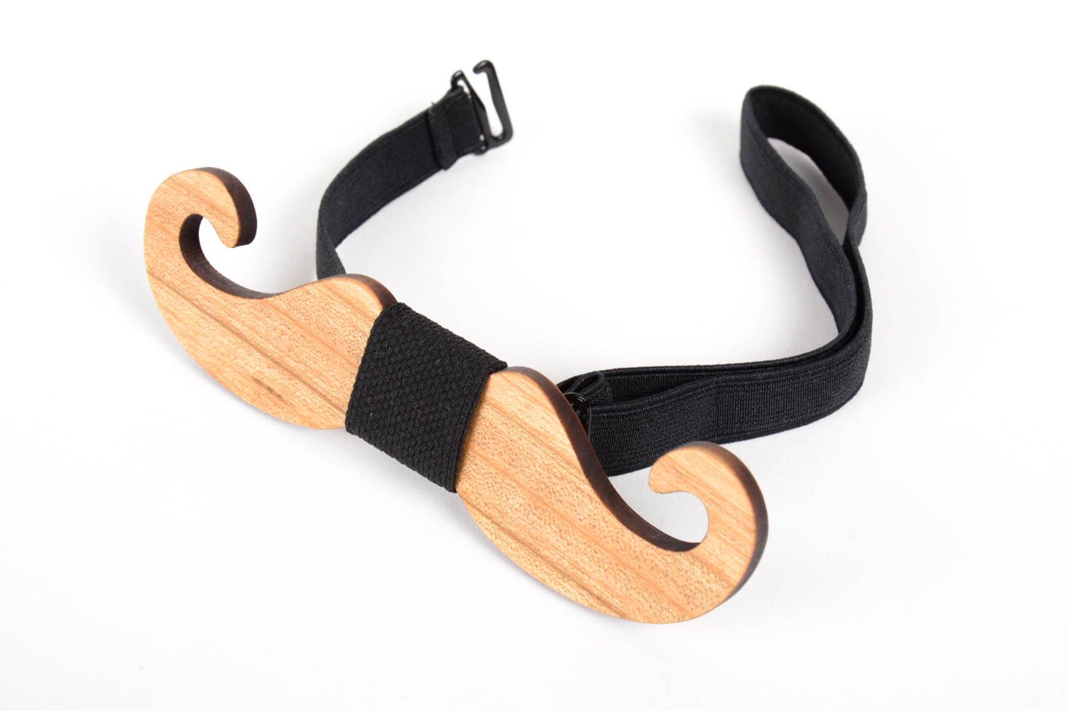 Pajarita moderna hecha a mano de madera accesorio para hombres corbata de moño foto 3