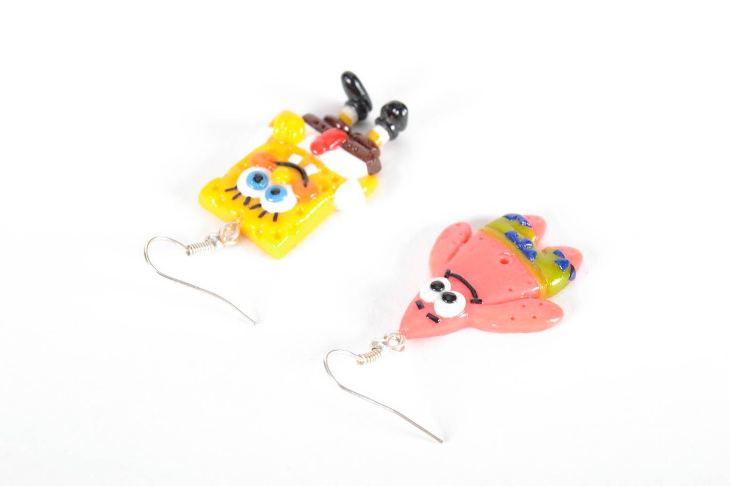 Funny polymer clay earrings photo 2