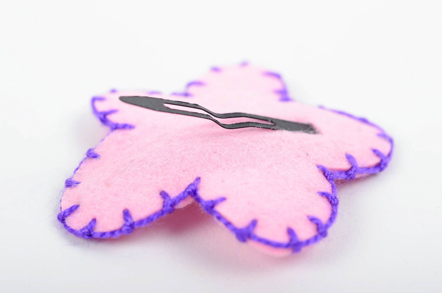 Rosa Blume Haarspange handgemachter Schmuck Accessoires für Mädchen zart foto 4