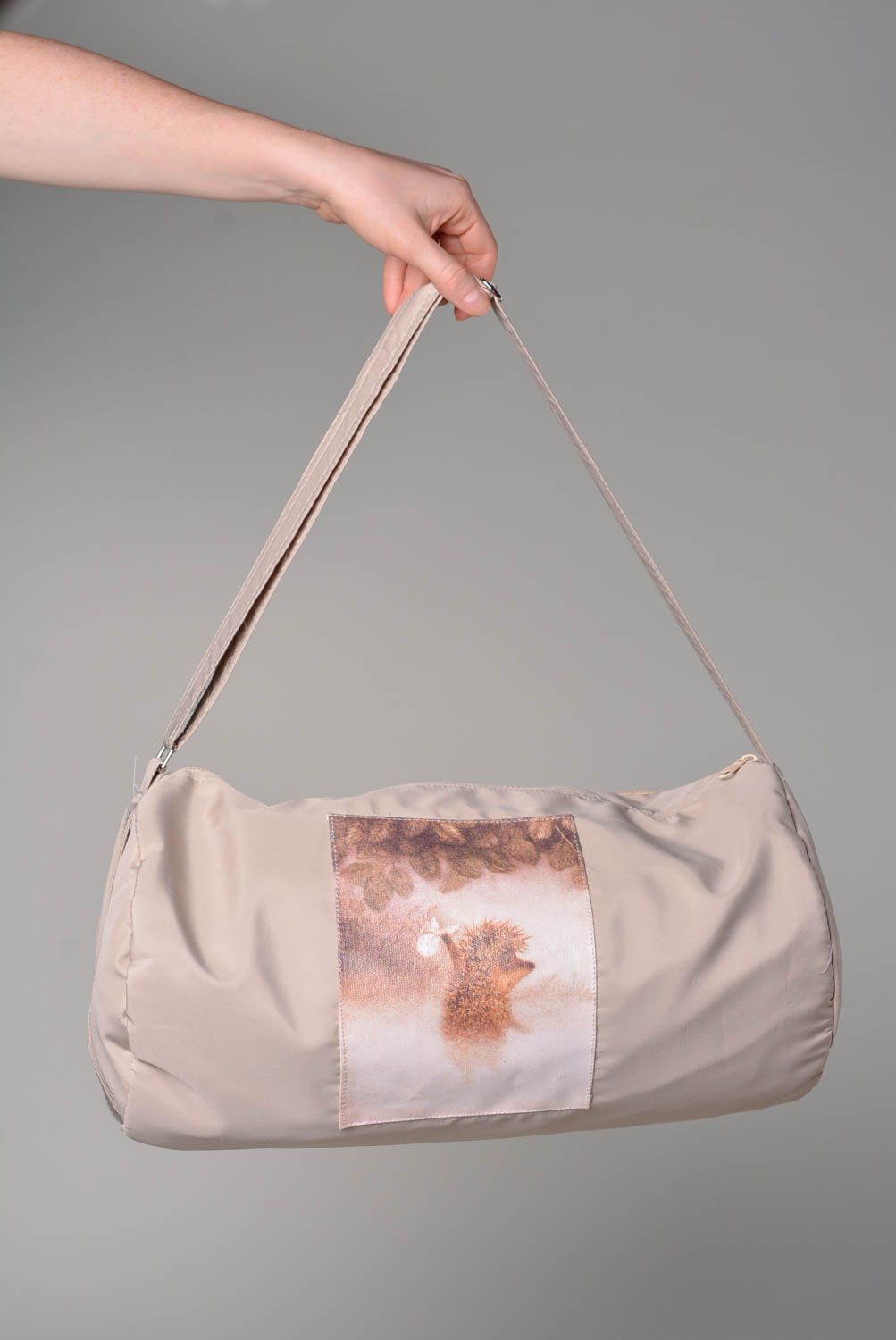 Handmade Damen Umhängetasche Stofftasche bedruckt modische Tasche Igel foto 4
