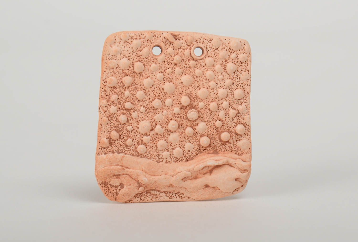 Handmade square DIY clay pendant designer blank for jewelry photo 2