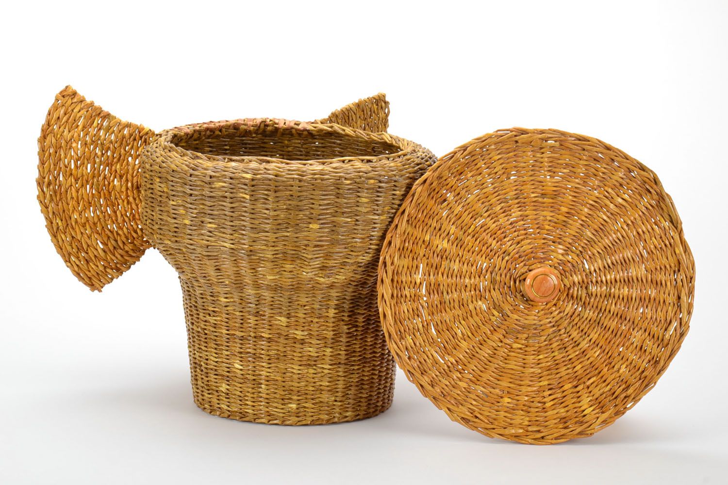 Woven basket with lid Elephant photo 4