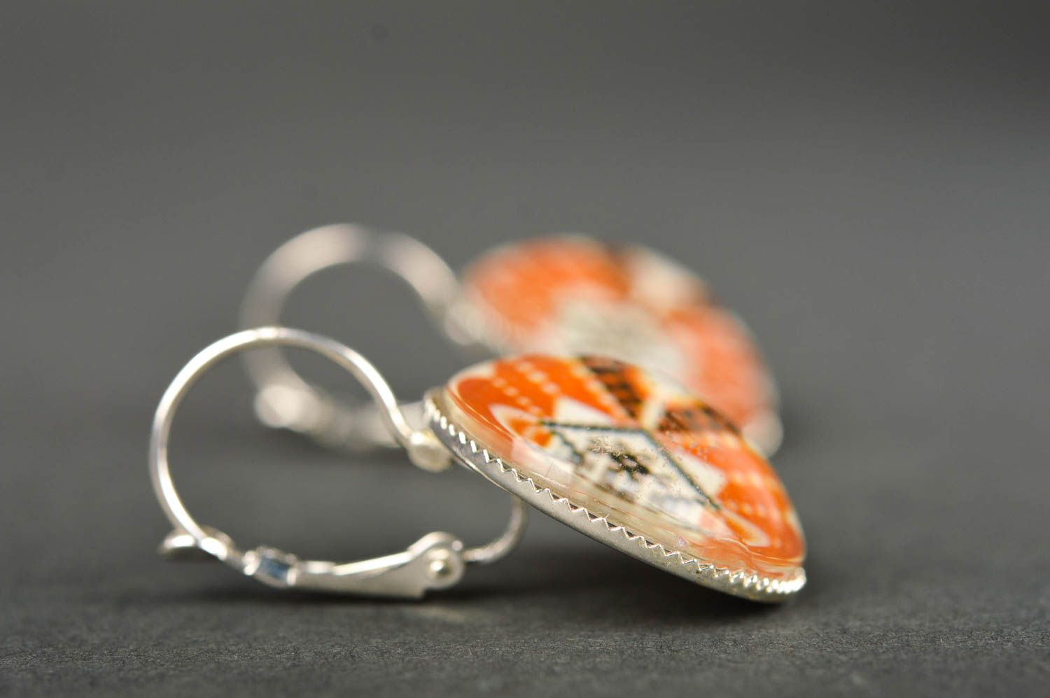 Cabochons Ohrringe handmade Damen Ohrringe Accessoires für Frauen Ethno Schmuck foto 3