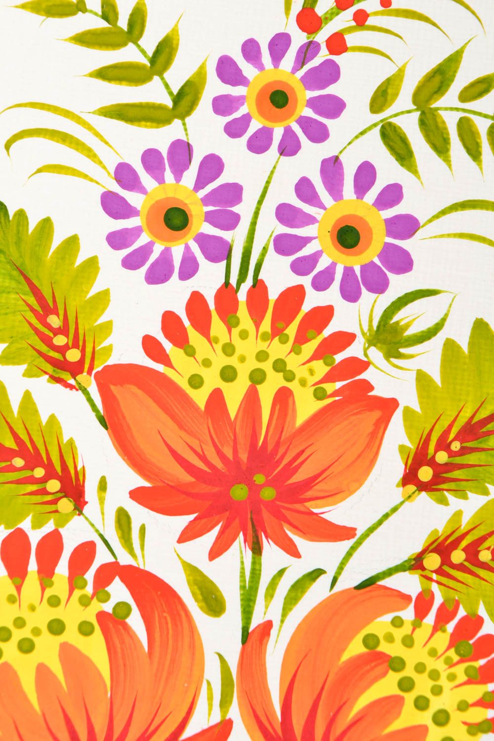 Carte de voeux faite main carton design avec fleurs peintes Petit cadeau photo 4
