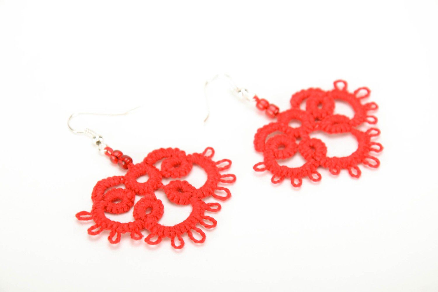 Handmade lace earrings photo 3