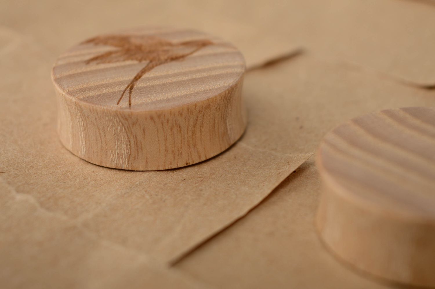 Plugs aus Holz Esche mit Kolibri Gravur foto 5
