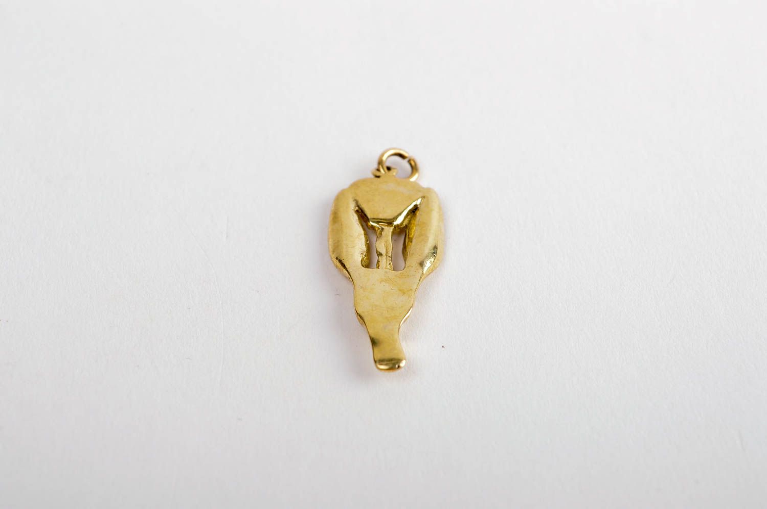 Подвеска на шею хэнд мэйд золотистая украшение из латуни металлическая бижутерия фото 4