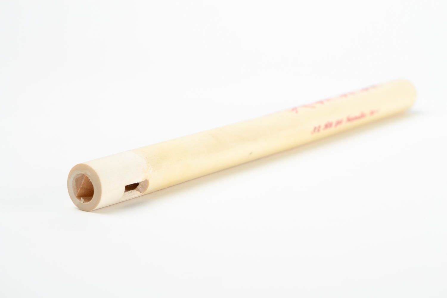 Sopilka Instrument de musique fait main en bois beige-rouge Cadeau original photo 5