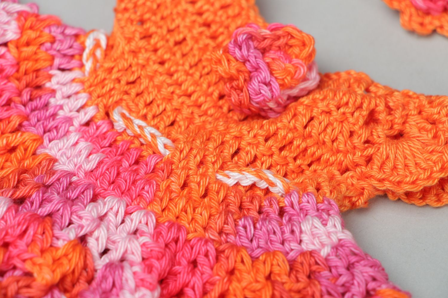 Bright crochet doll clothes photo 2