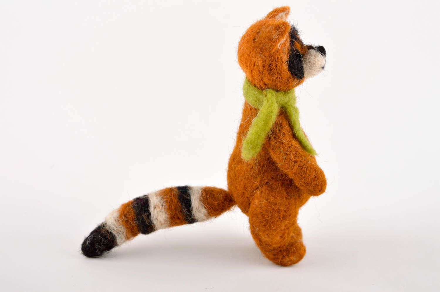 Handgemachtes Wolle Spielzeug tolles Geschenk für Kinder Waschbär Kuscheltier foto 3