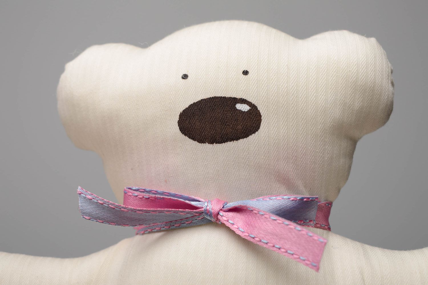 Hand sewn fabric soft toy Polar Bear photo 3