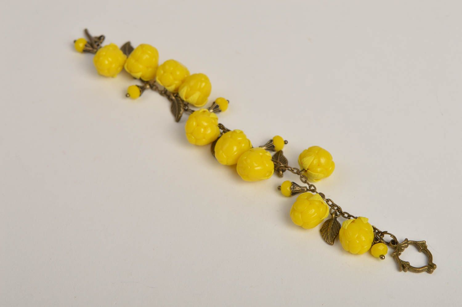 Pulsera artesanal elegante accesorio para mujer de tono amarillo regalo original foto 5