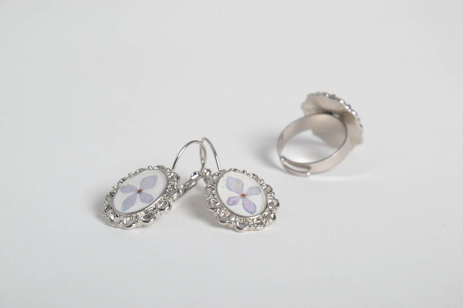 Beautiful handmade jewelry set stylish cute ring designer unusual earrings photo 5