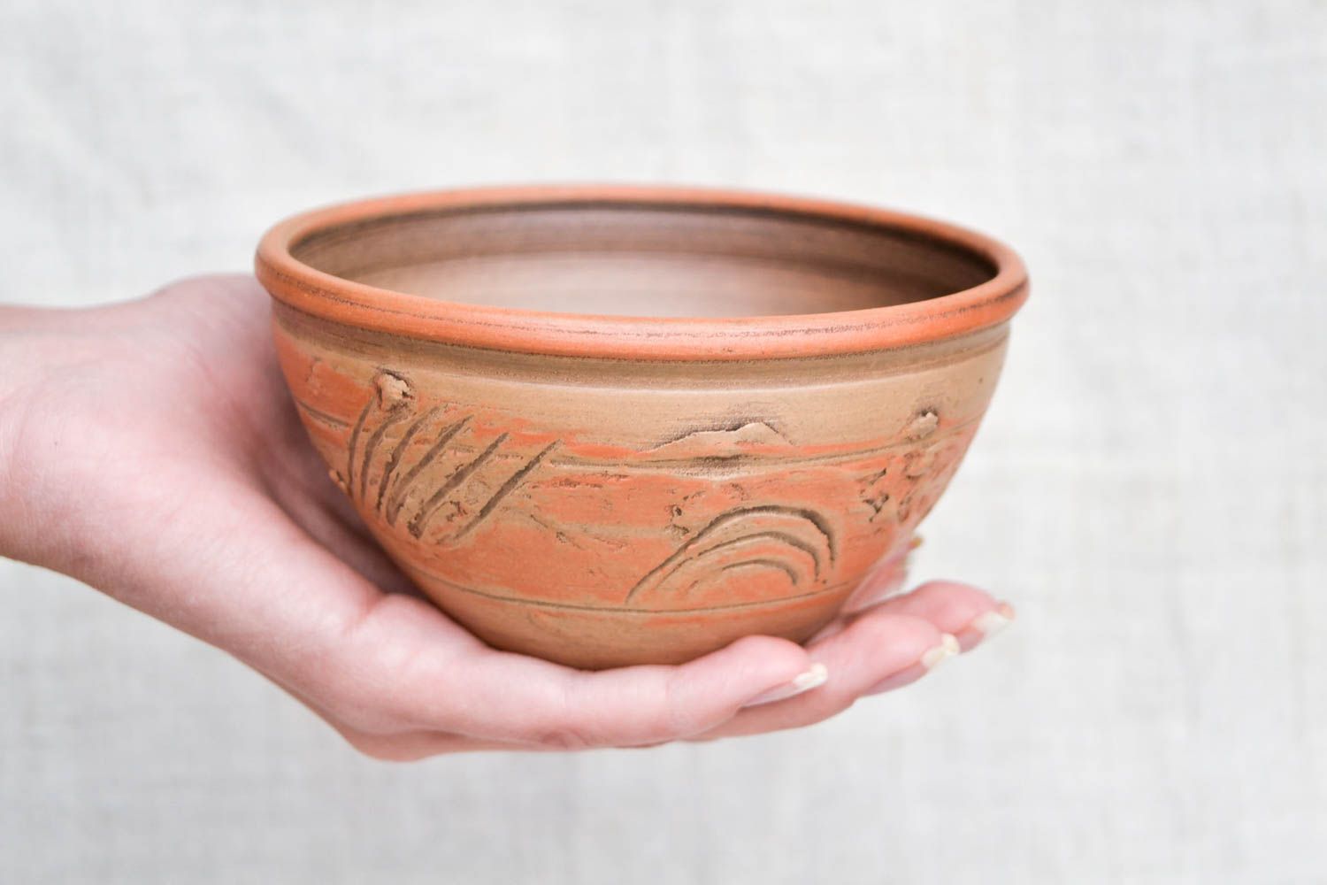 Handmade Keramik Schüssel für Suppe Ton Geschirr Küchen Zubehör gemustert foto 2
