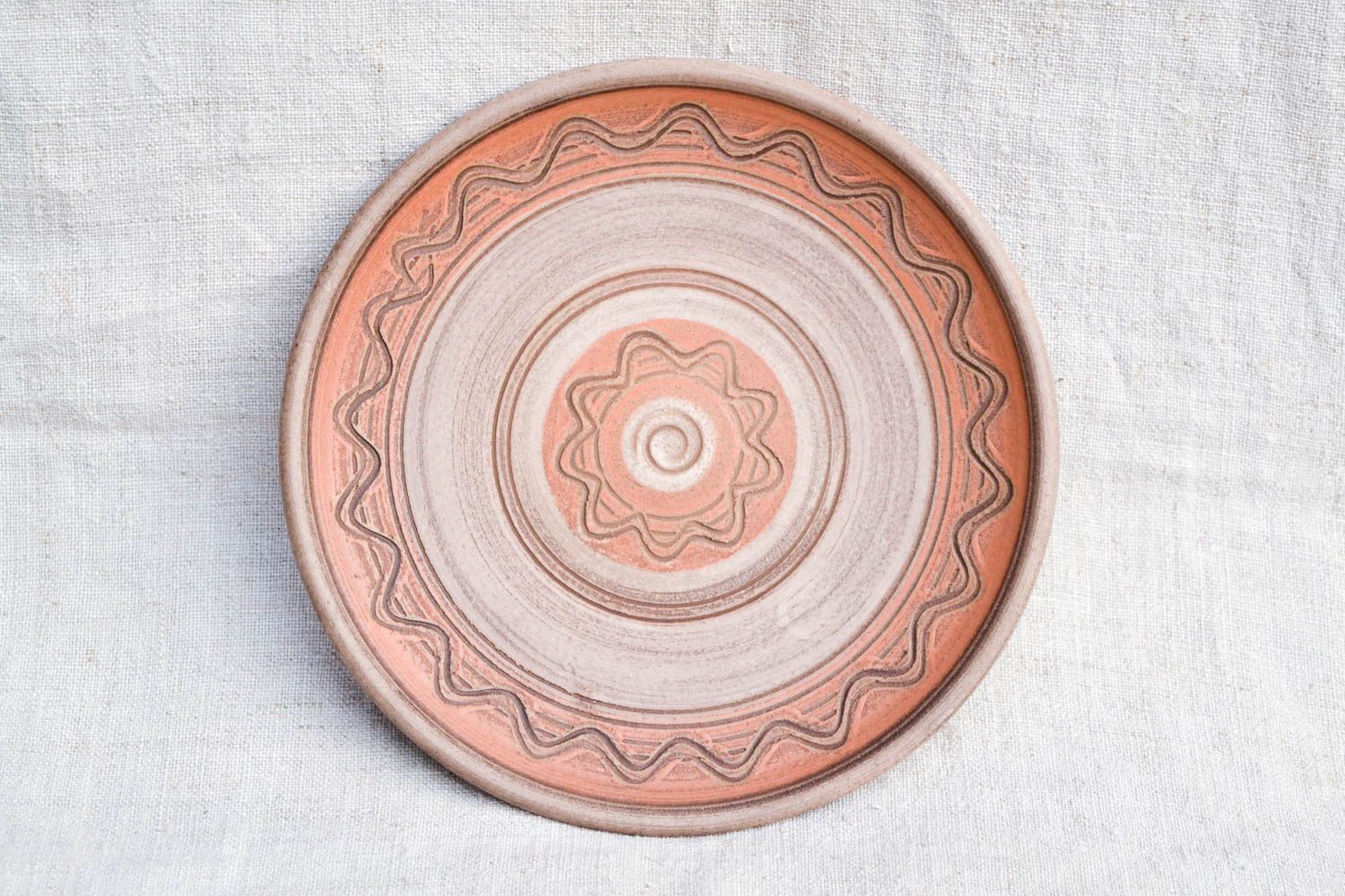 Глиняная посуда расписная тарелка хенд мейд керамическая тарелка настенная фото 3
