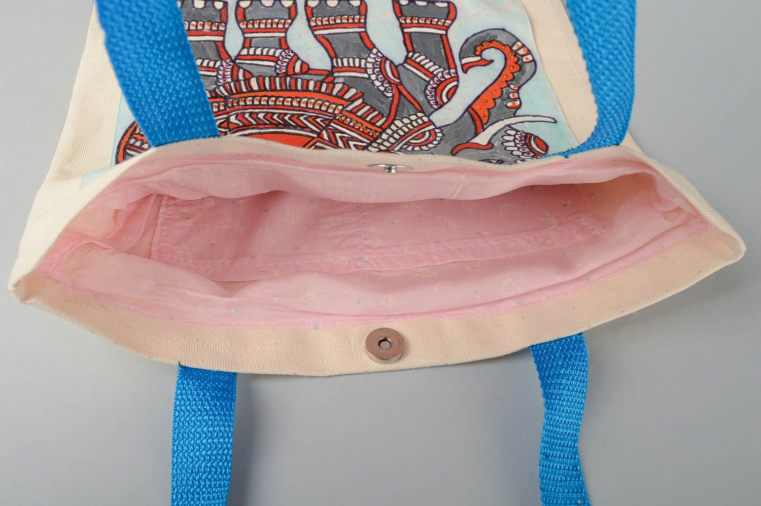 Сумка ручной работы сумка с рисунком слона яркая расписная женская сумка фото 4