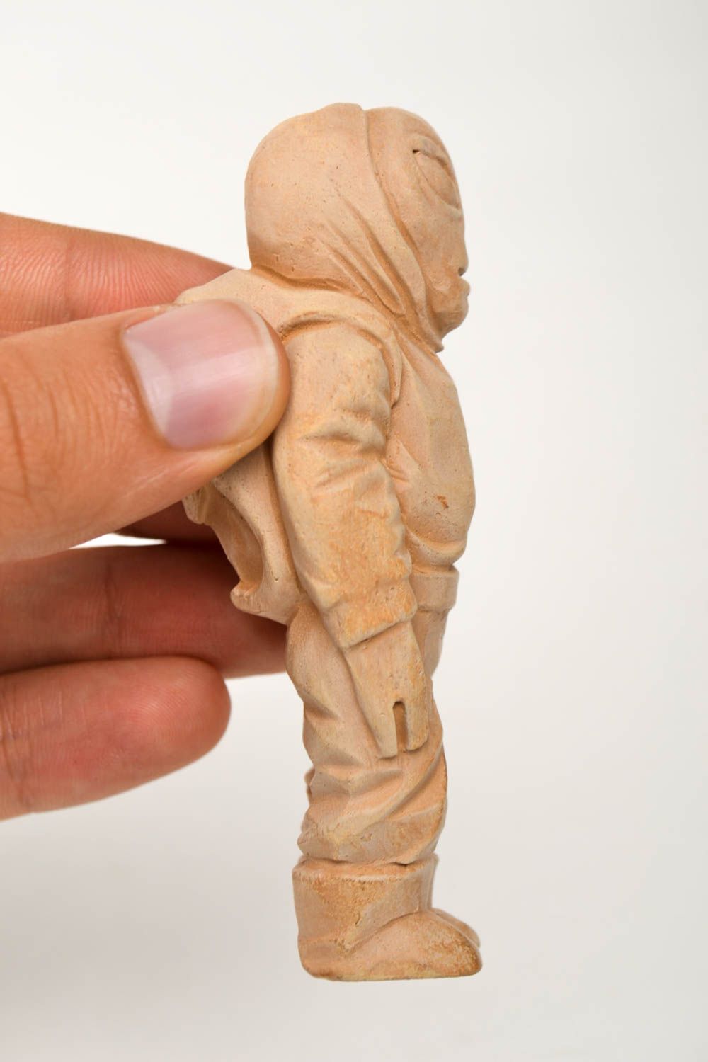 Handgemacht Pfeife zum Rauchen Keramik Handarbeit Geschenk für Männer beige foto 2
