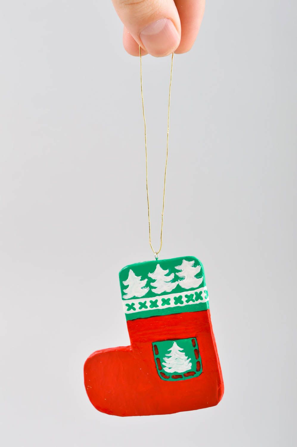 Christbaum Schmuck handmade Weihnachtsbaum Anhänger Deko für Weihnachten Stiefel foto 5