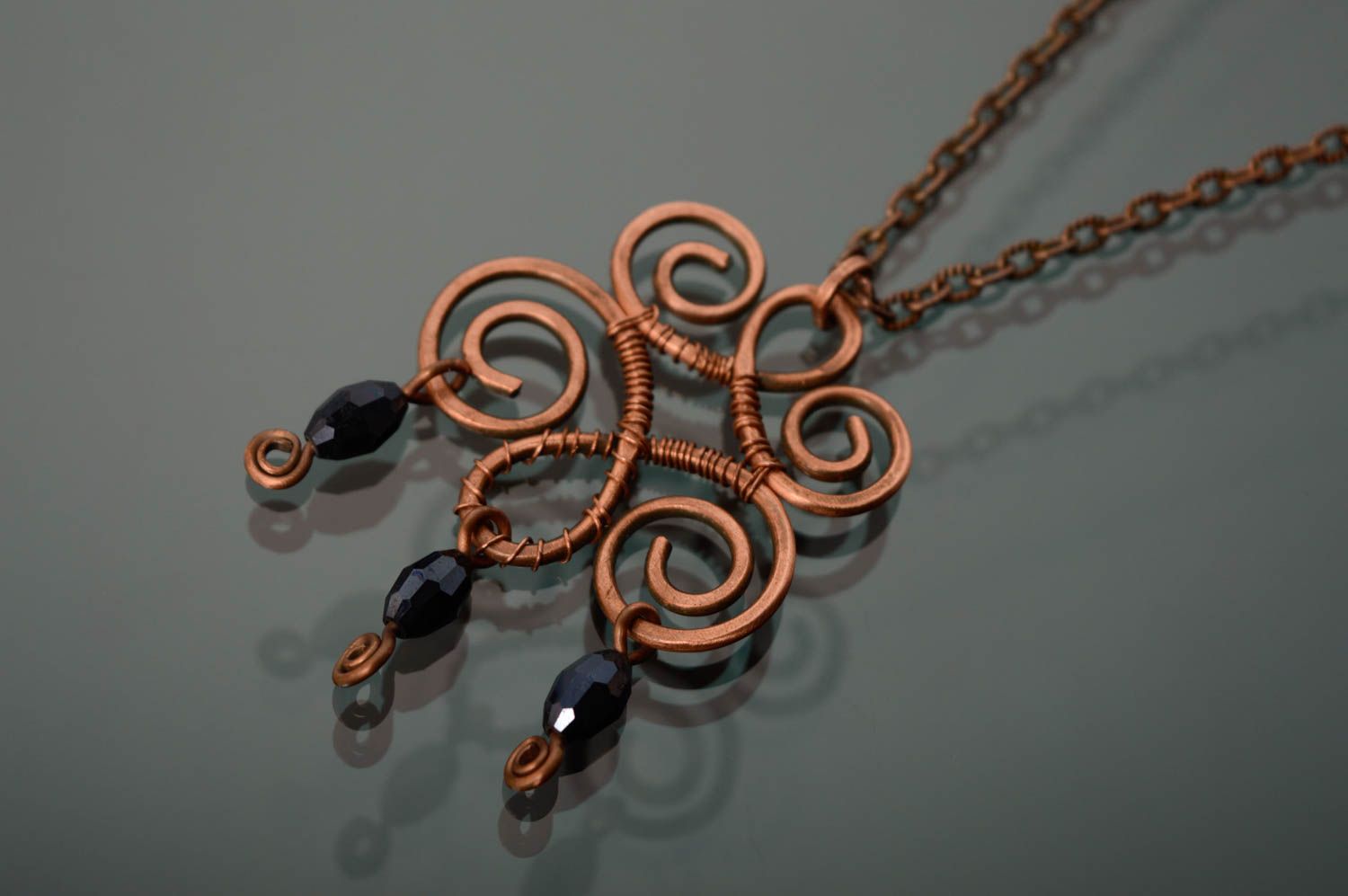 Wire wrap copper pendant photo 4