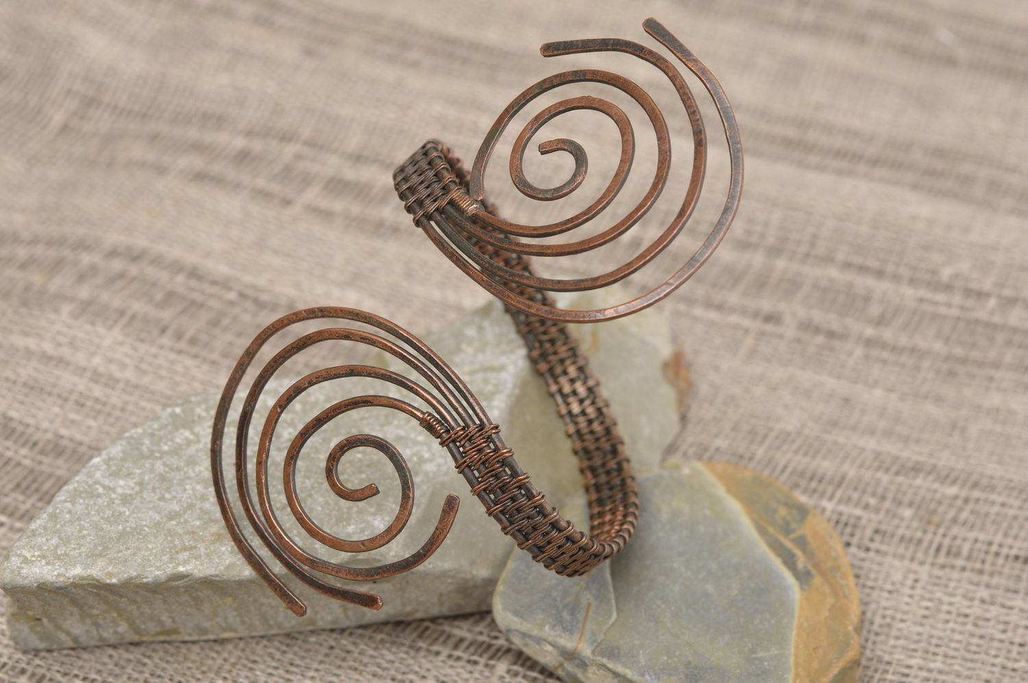 Pulsera de moda hecha a mano de cobre brazalete para mujer regalo original foto 1