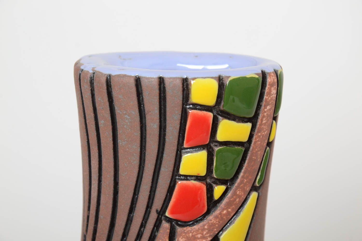 Предмет декора ручной работы керамическая ваза для цветов ваза для цветов глина фото 3