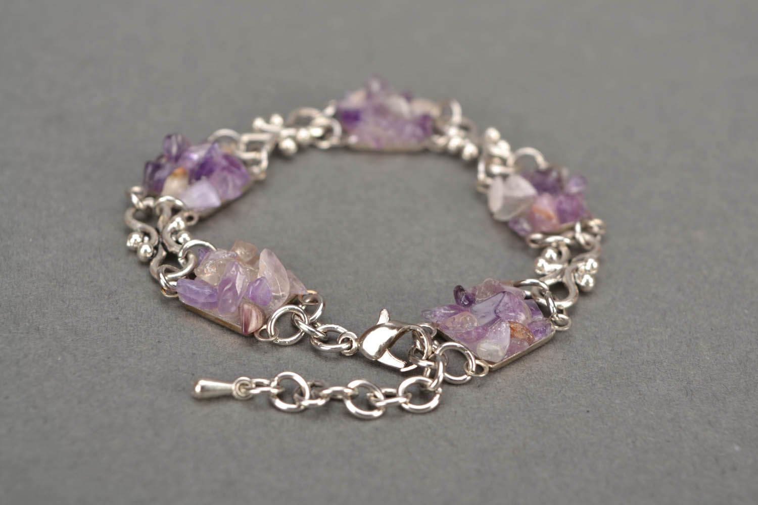 Bracelet with amethyst stone photo 5