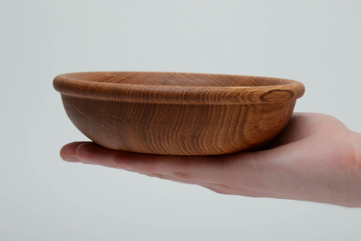 Ciotola ecologica di legno fatta a mano piatto di cucina utensili da cucina foto 5