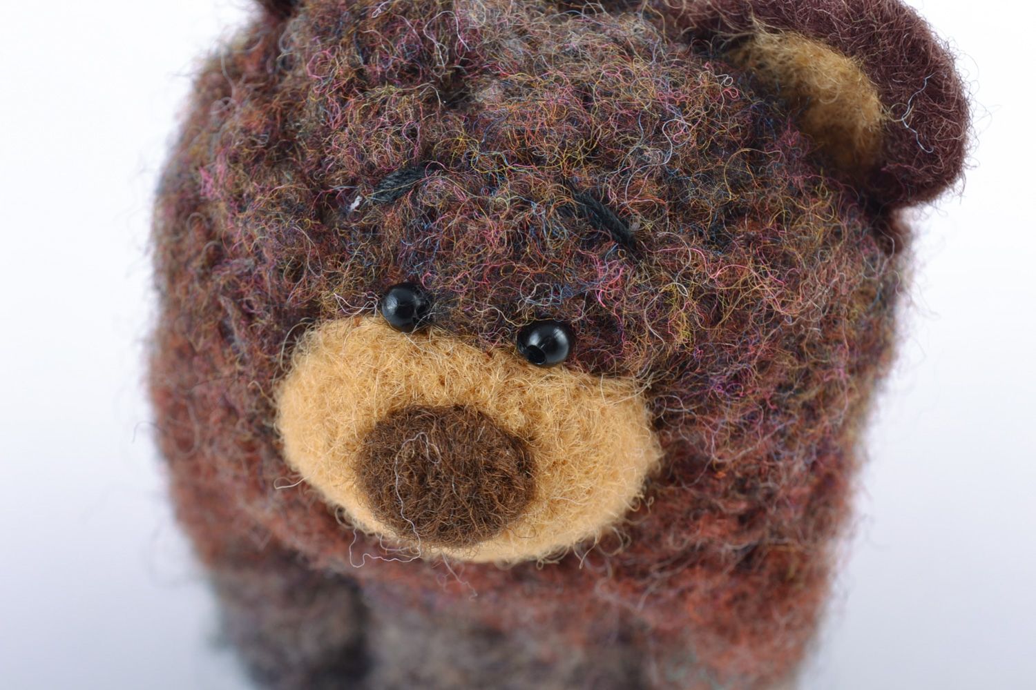 Set of handmade crochet wool toy bears for children 2 items photo 3