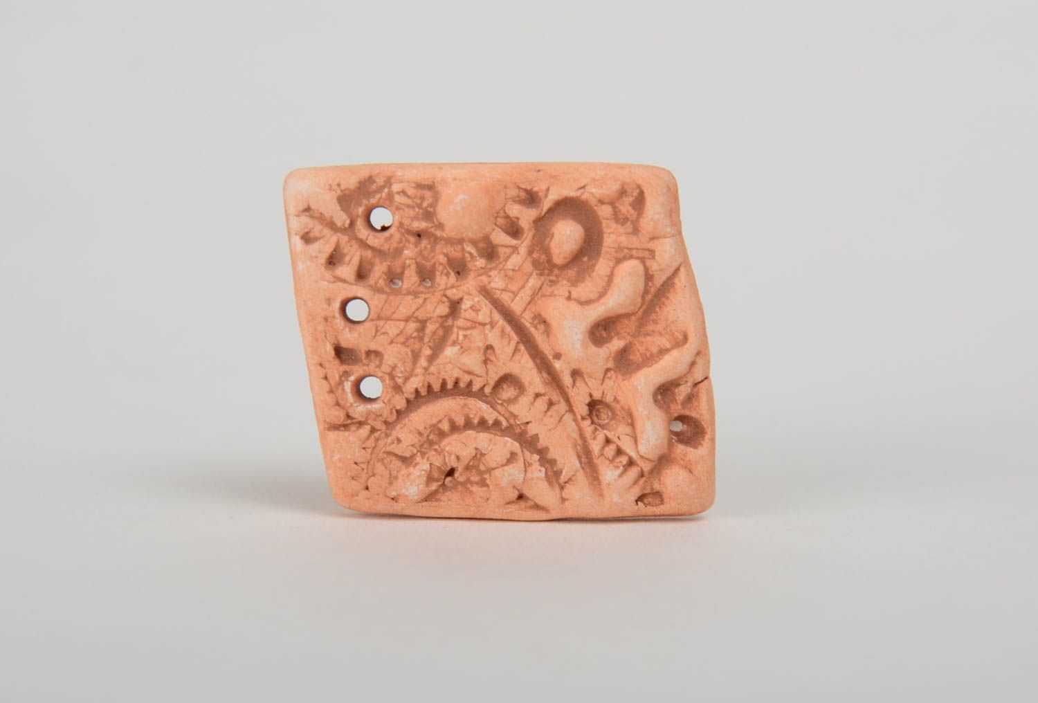 Fourniture de pendentif en argile faite main ethnique pour bijoux carrée photo 2