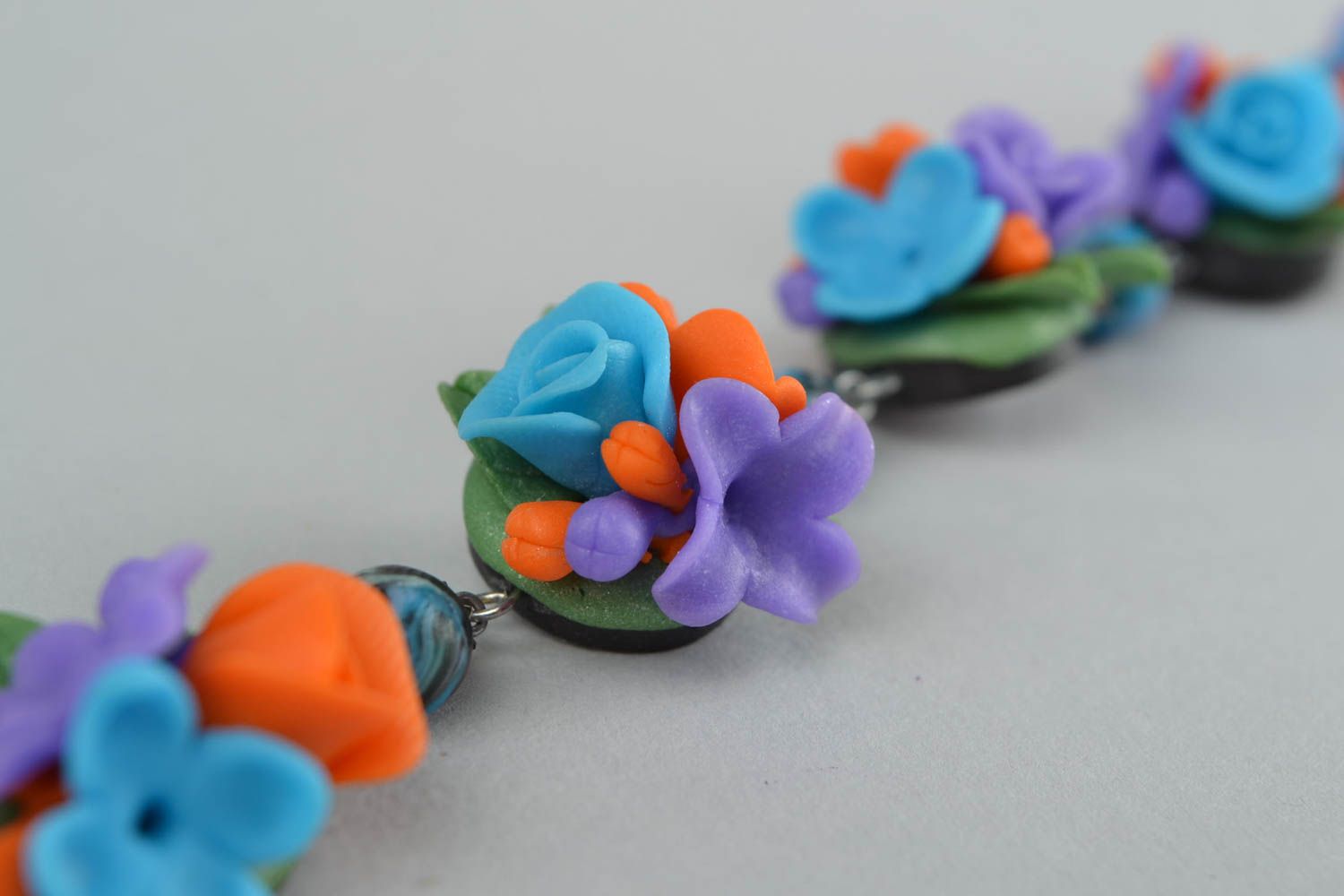 Zartes Blumen Armband aus Polymer Ton handmade Schmuck für Frauen foto 5