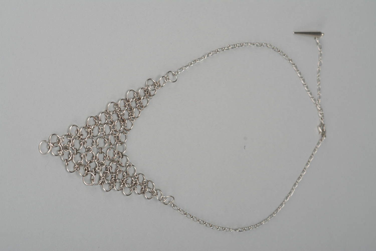 Necklace made of metal rings photo 3