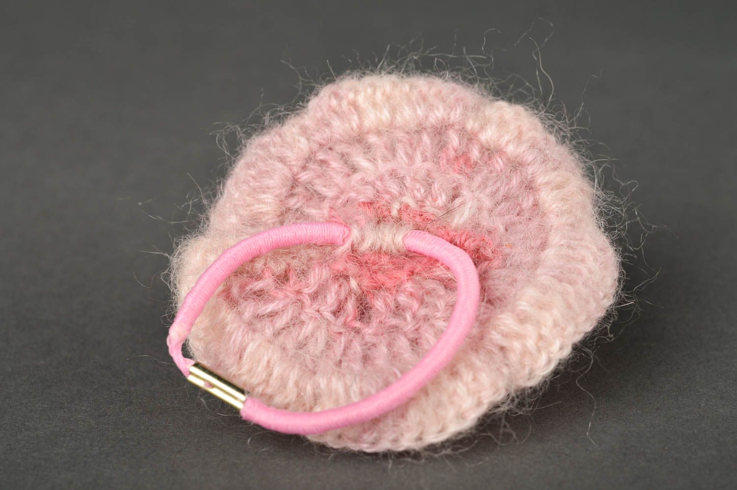 Beautiful handmade hair scrunchie flower hair tie crochet ideas gifts for kids photo 4