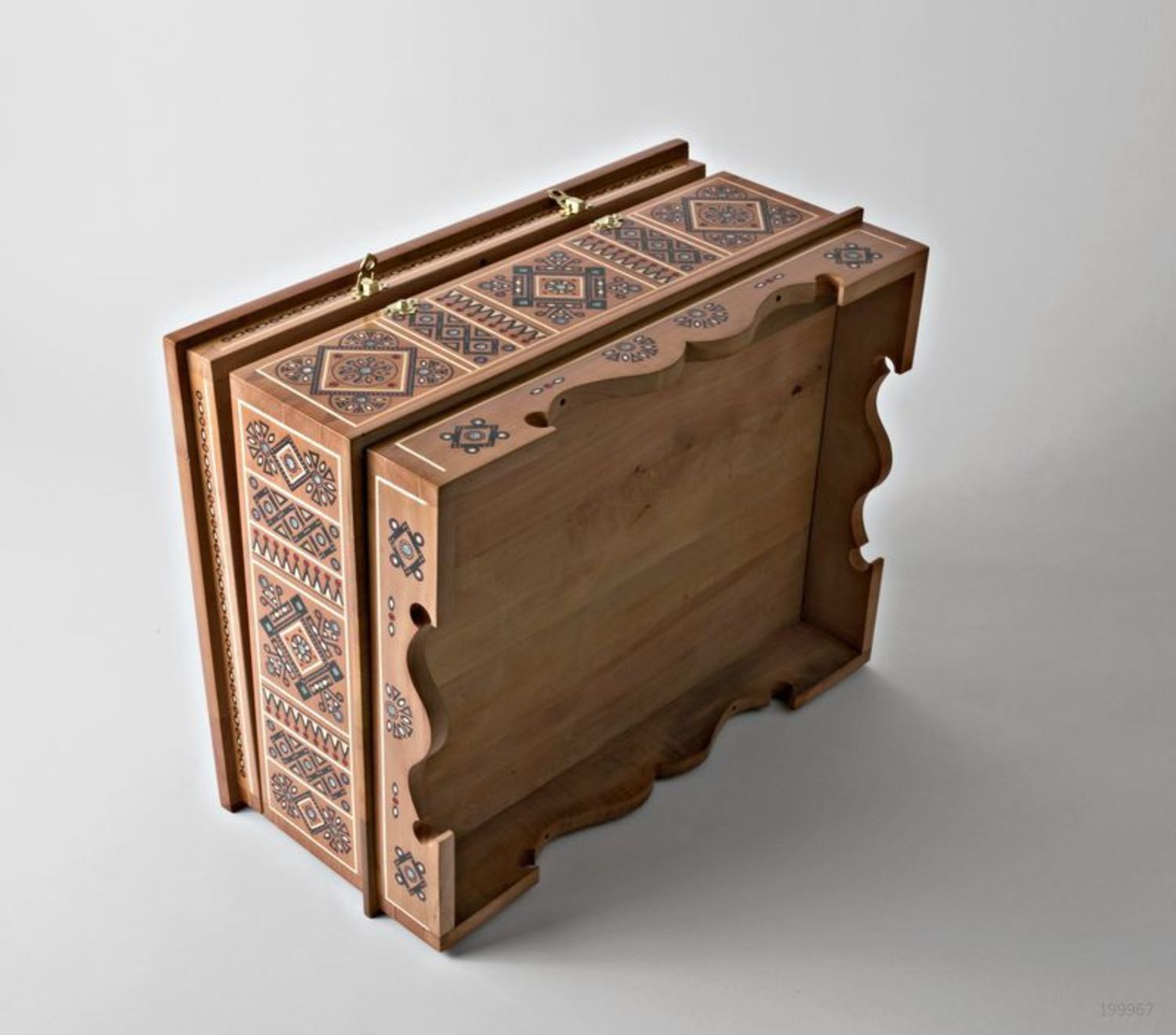 Royal handmade jewelry box Inlaid with metal, beads and wood photo 6