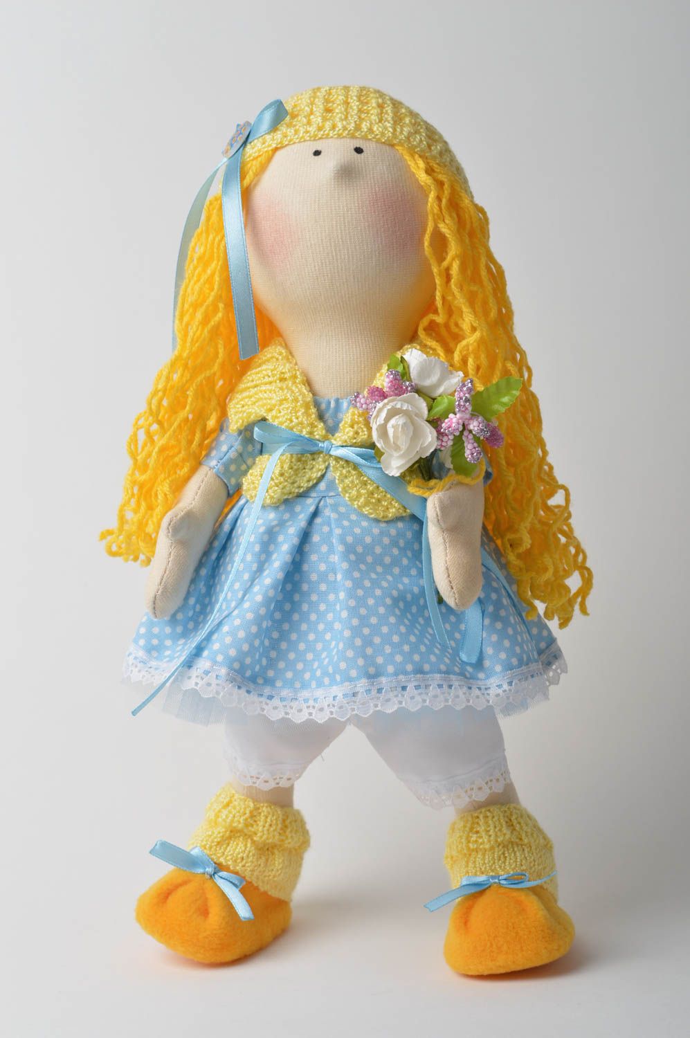 Muñeca de peluche hecha a mano hermosa decoración de hogar regalo original foto 3