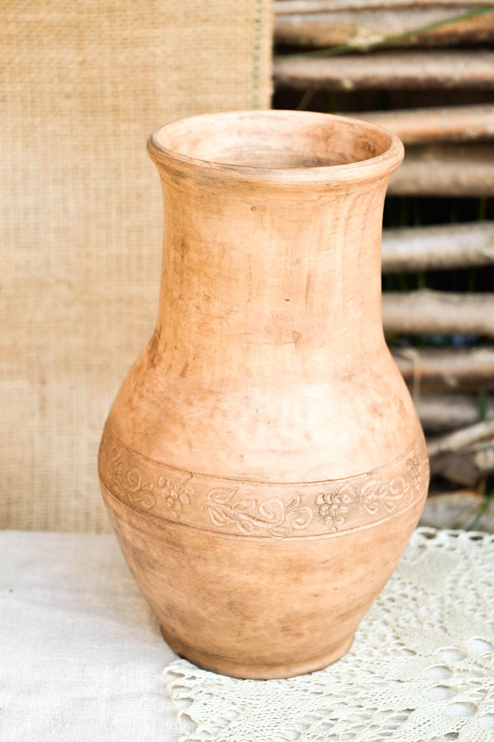 Handgefertigt Keramik Krug Keramik Geschirr originelles Geschenk in Hellbraun foto 1