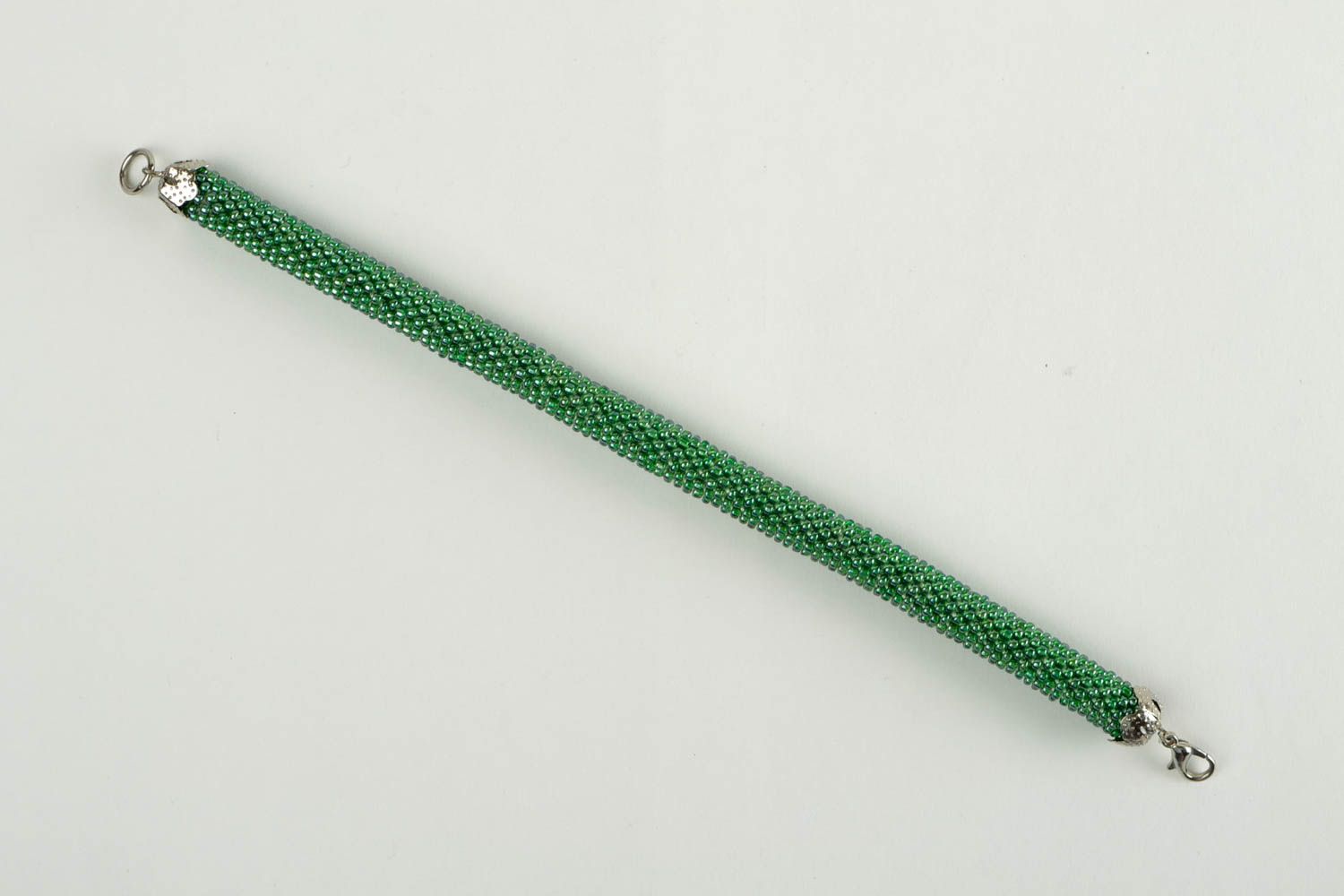 Irish green beaded bracelet handmade costume jewelry for women photo 2
