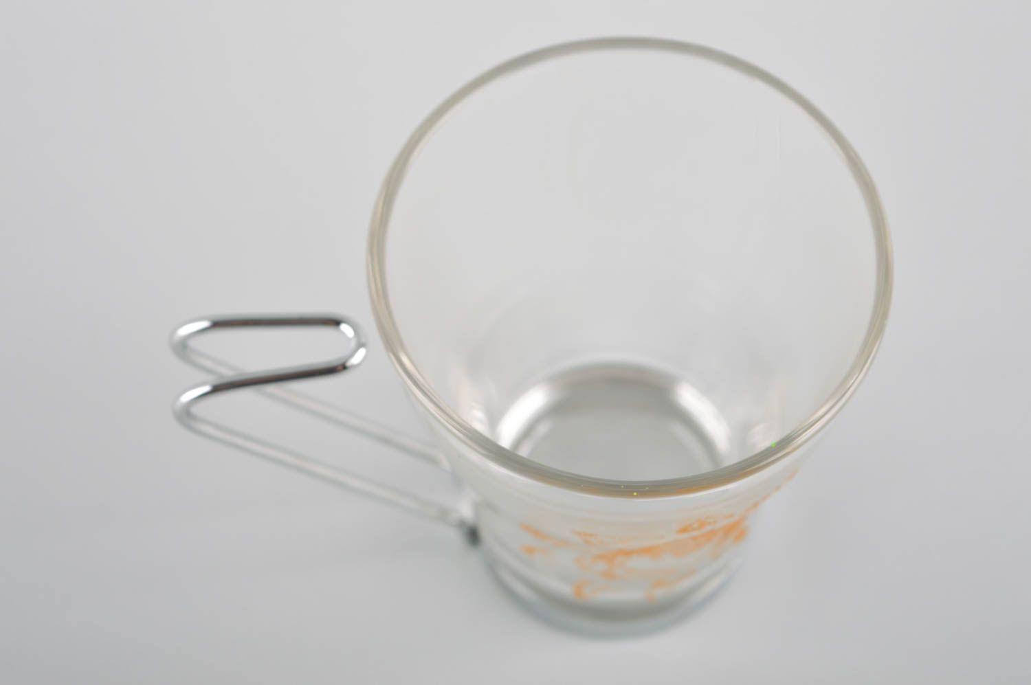 Стеклянная чашка ручной работы чайная чашка кружка для чая прозрачная подарок фото 4