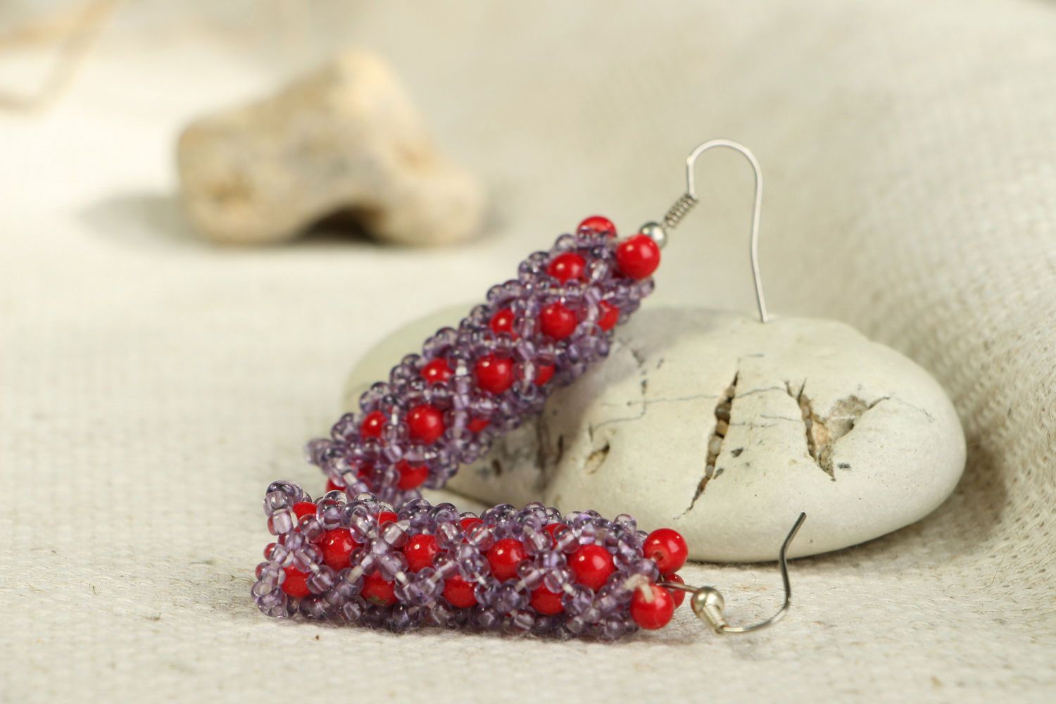 Long earrings with corals photo 3