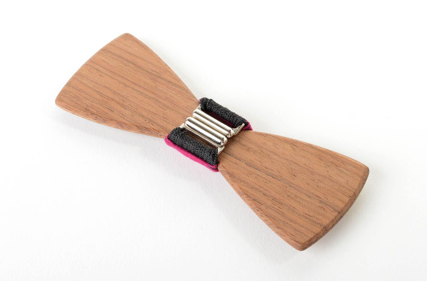 Corbata de lazo hecha a mano de madera accesorio de moda regalo original foto 3