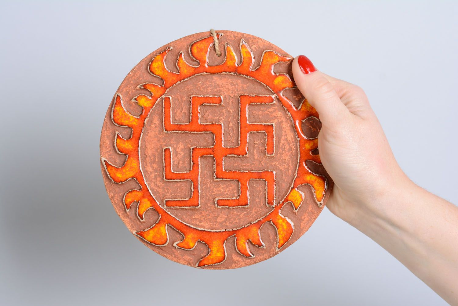 Handmade ceramic amulet pendant  photo 3