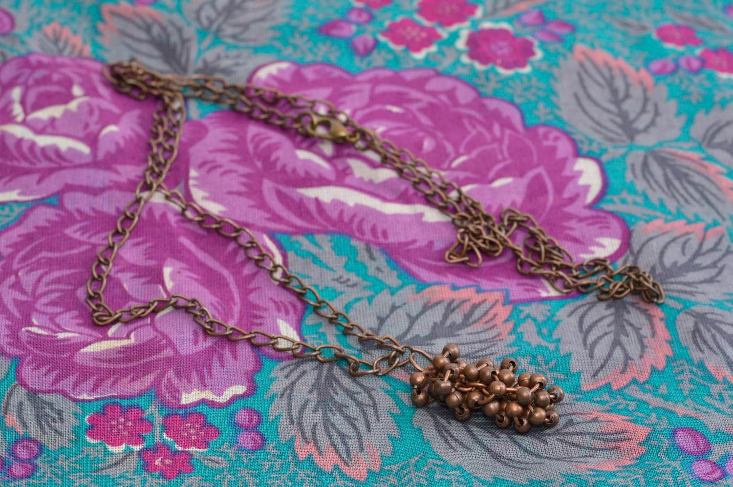 Украшение ручной работы украшение из меди женский кулон в виде грозди красивый фото 2